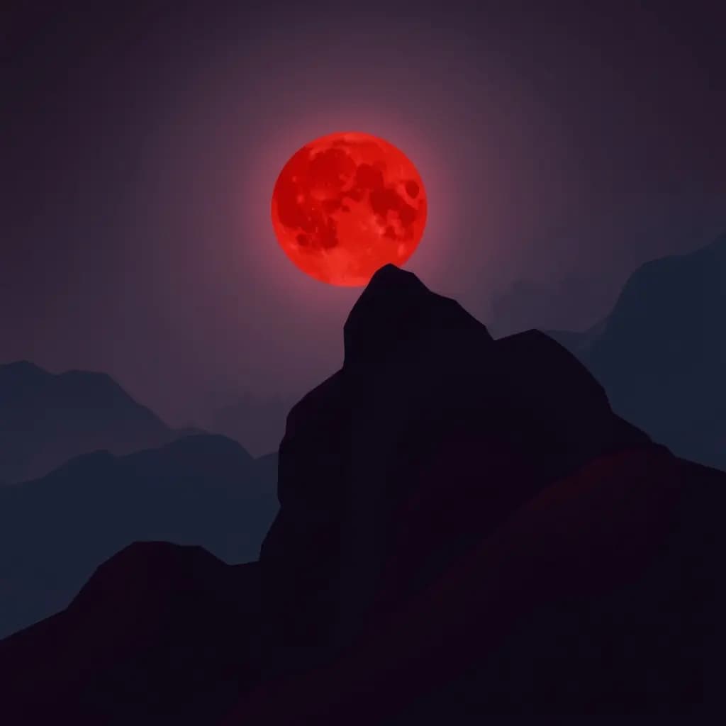Dream illustration: Red moon