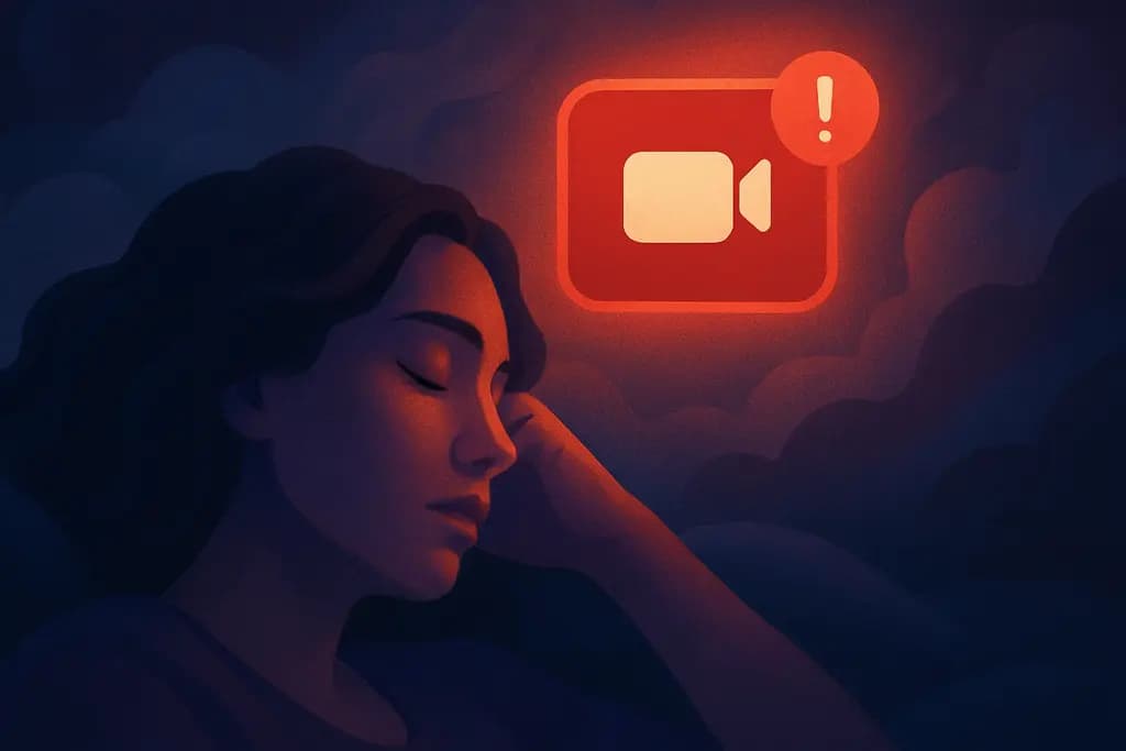 Dream illustration: red notification about joining a video call dream meaning