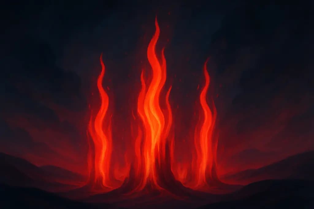 Dream illustration: red pillars of fire