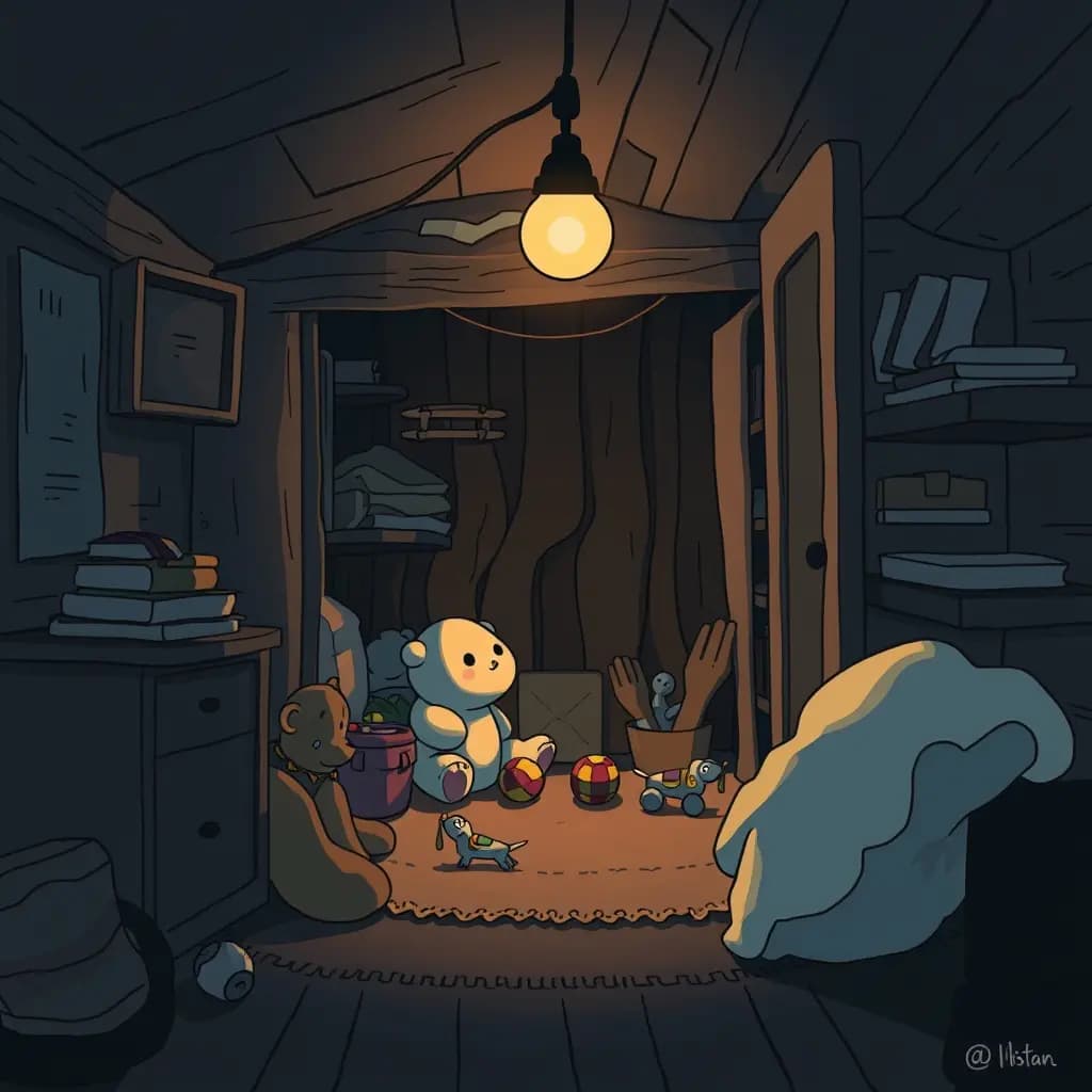 Dream illustration: Rediscovering a Childhood Toy in the Attic