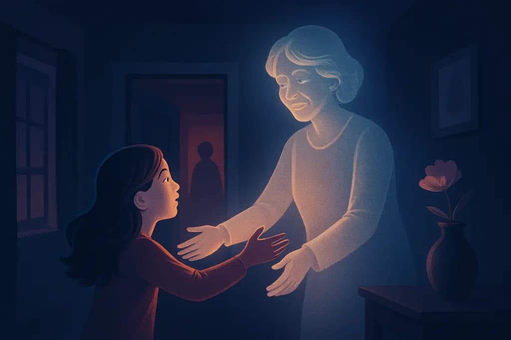 Dream illustration: reuniting with a deceased loved one in the house