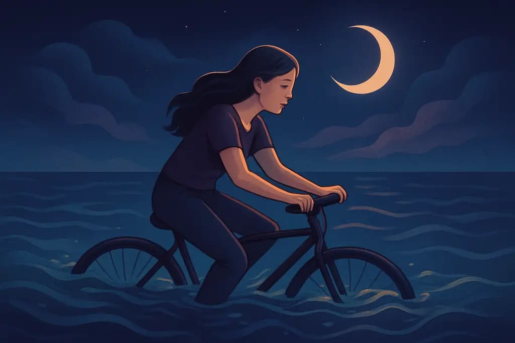 Dream illustration: Riding a Bike in water