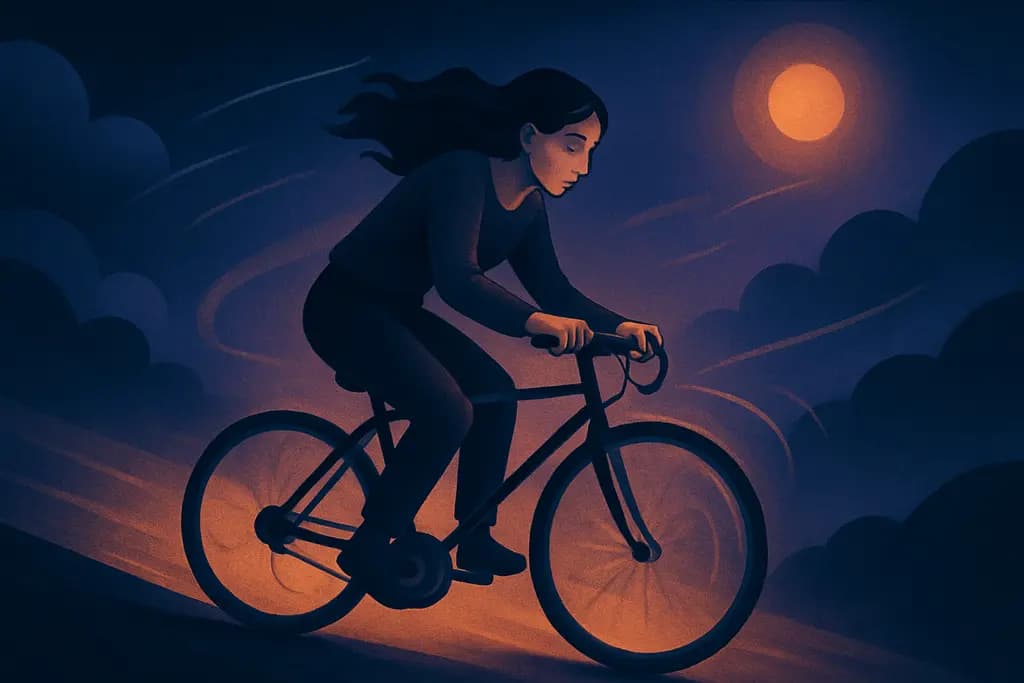 Dream illustration: Riding a bike with failing brakes
