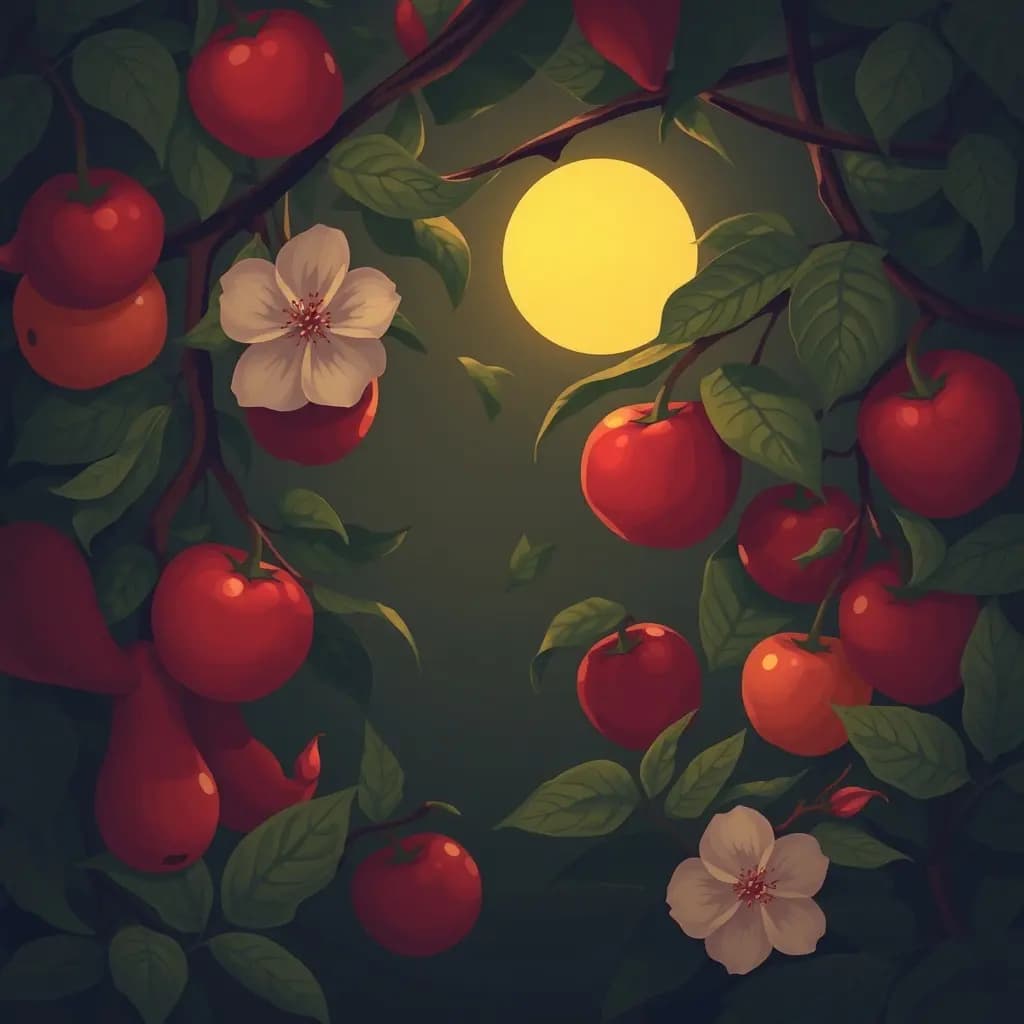 Dream illustration: Ripe fruit garden