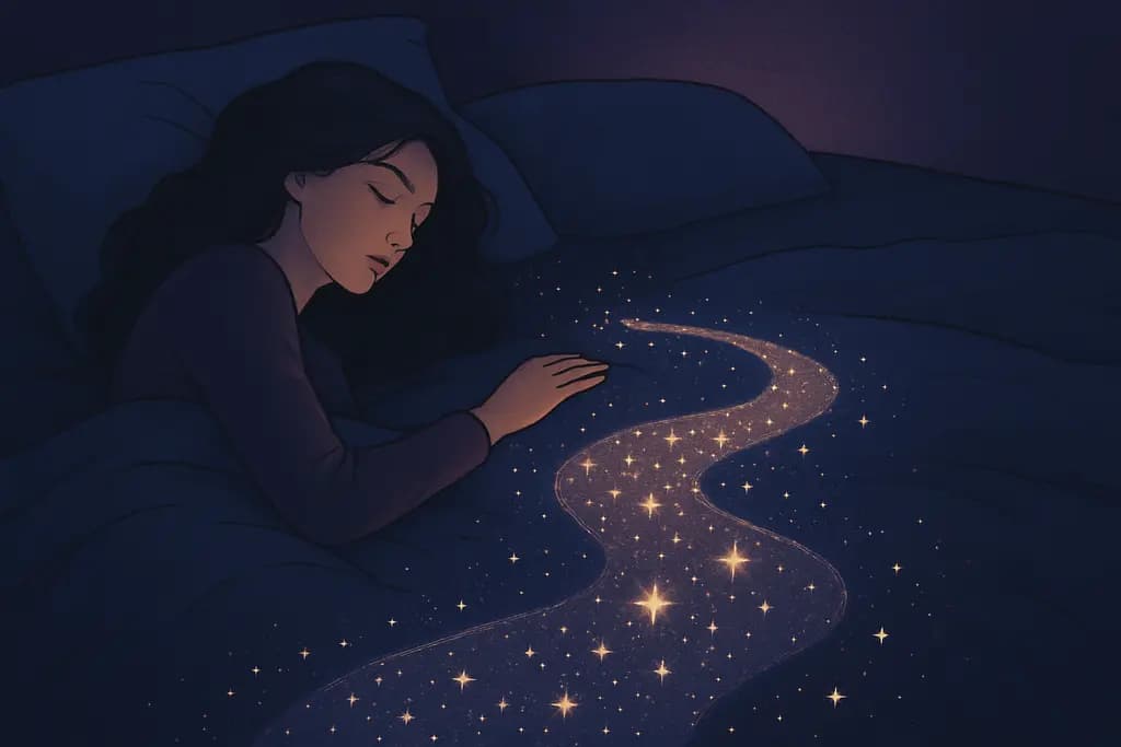 Dream illustration: river made of stars in my bed