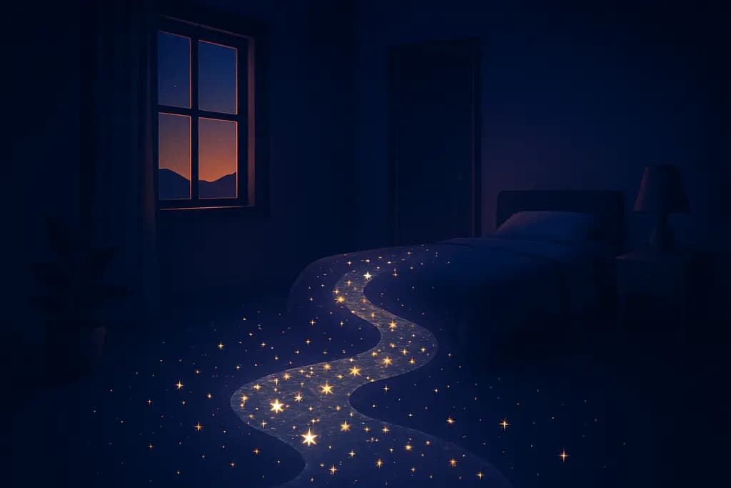 Dream illustration: river made of stars in my house