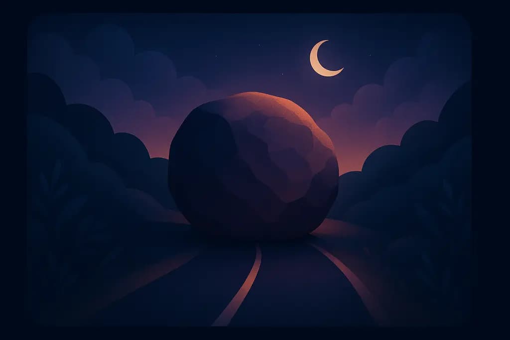 Dream illustration: Road blocked by an obstacle