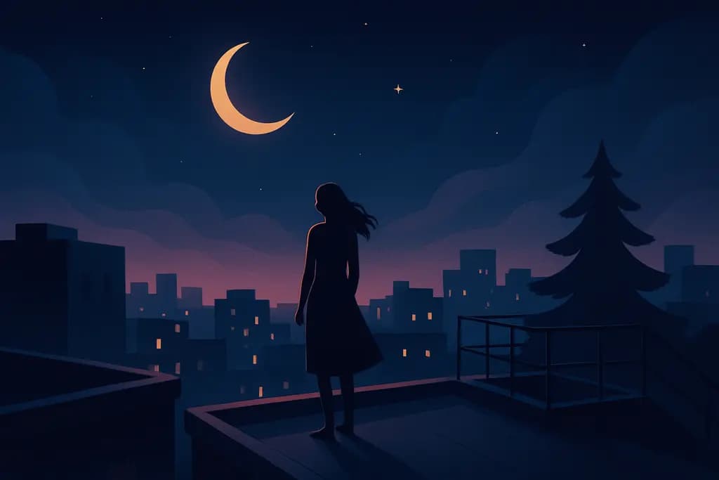Dream illustration: Rooftop at Night