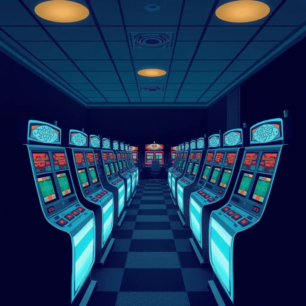 Dream illustration: a Room Full of Slot Machines