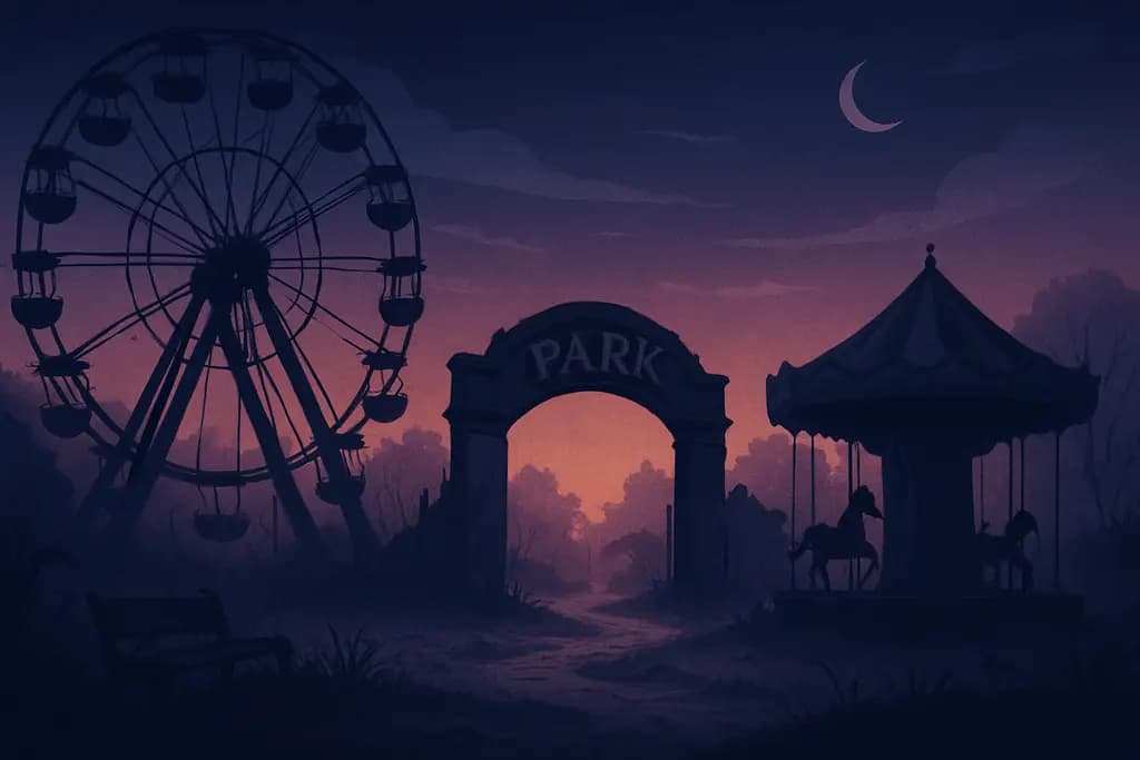 Dream illustration: Ruined amusement park