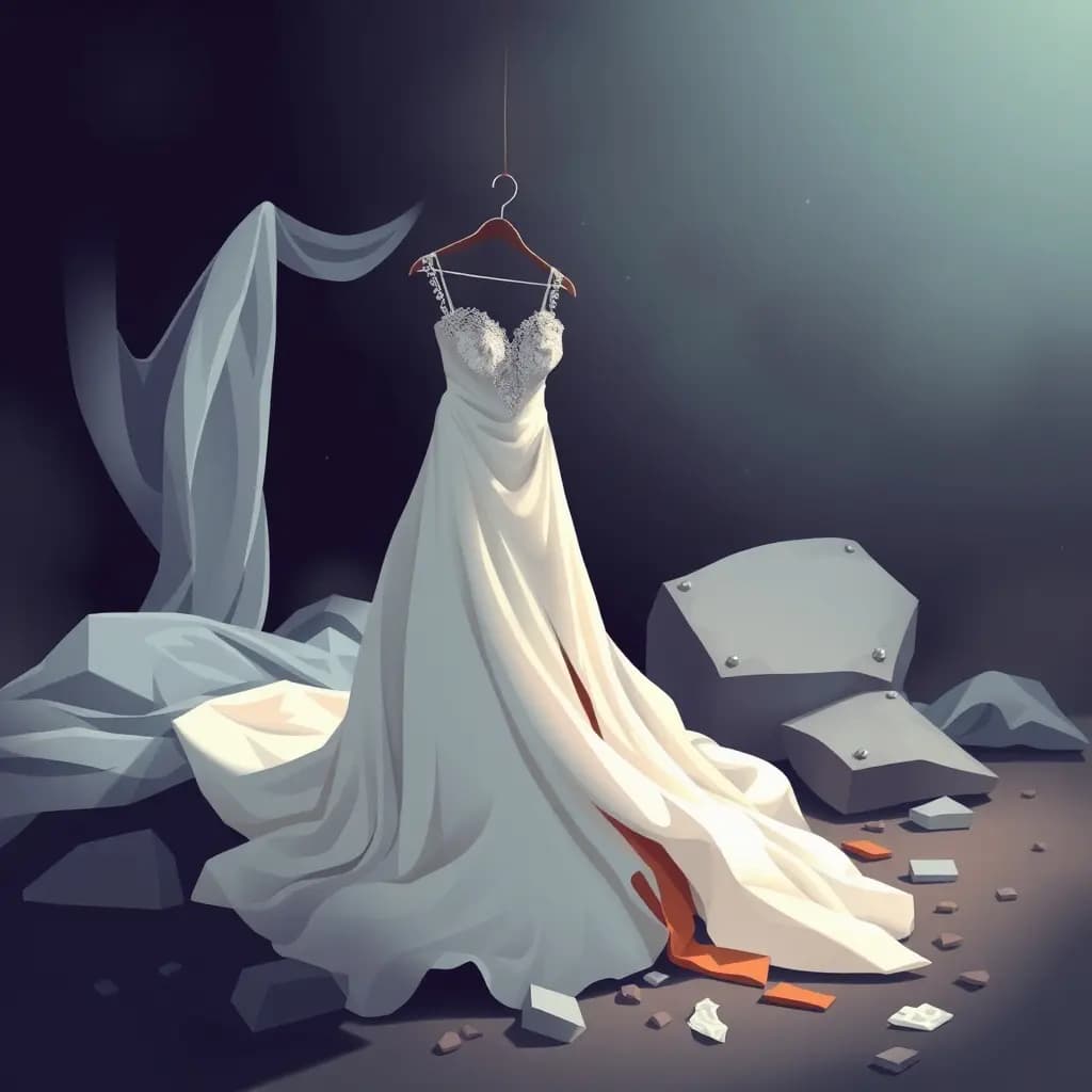 Dream illustration: Ruined wedding dress or ruined ceremony