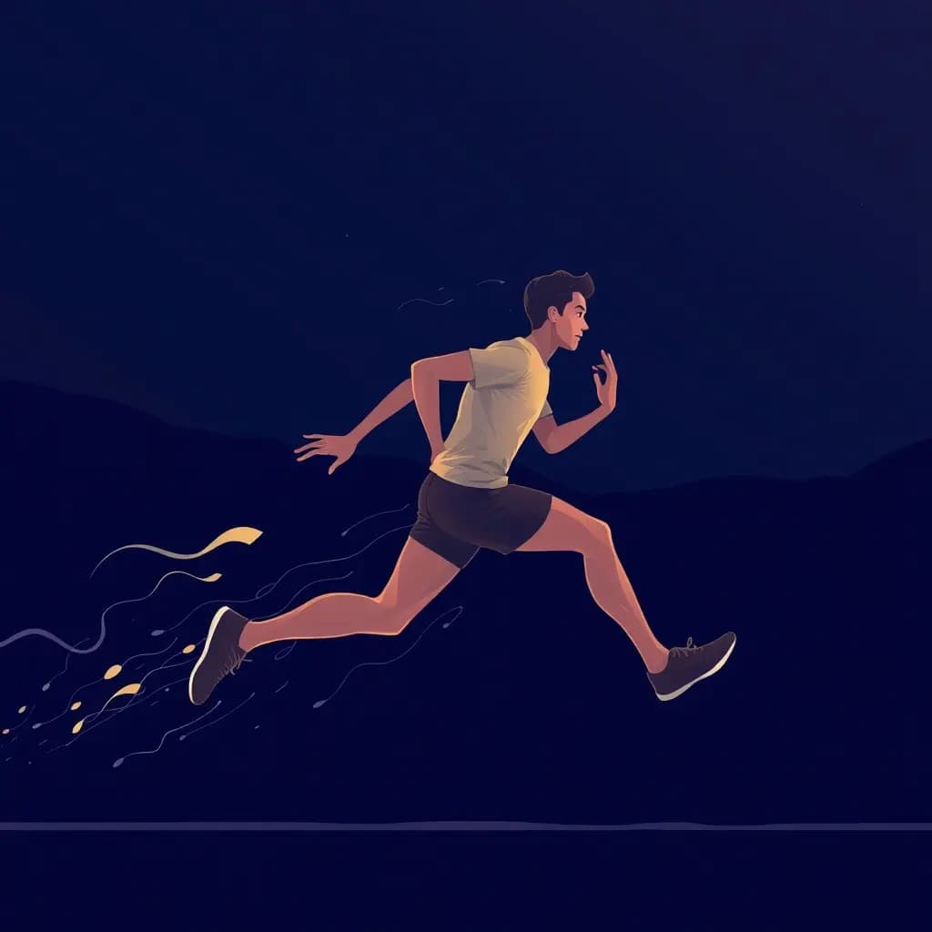 Dream illustration: Running with legs of lead