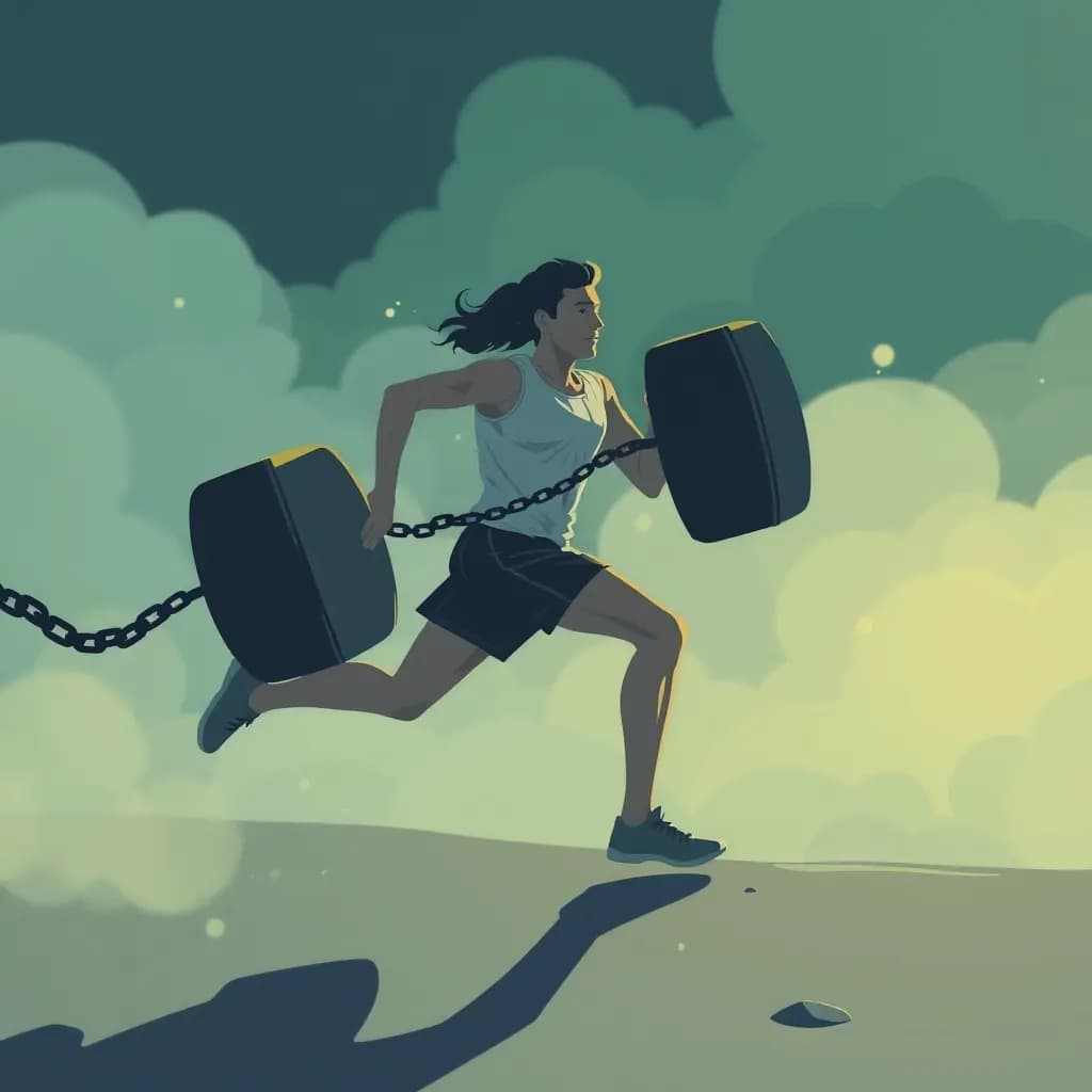 Dream illustration: Running with weights attached