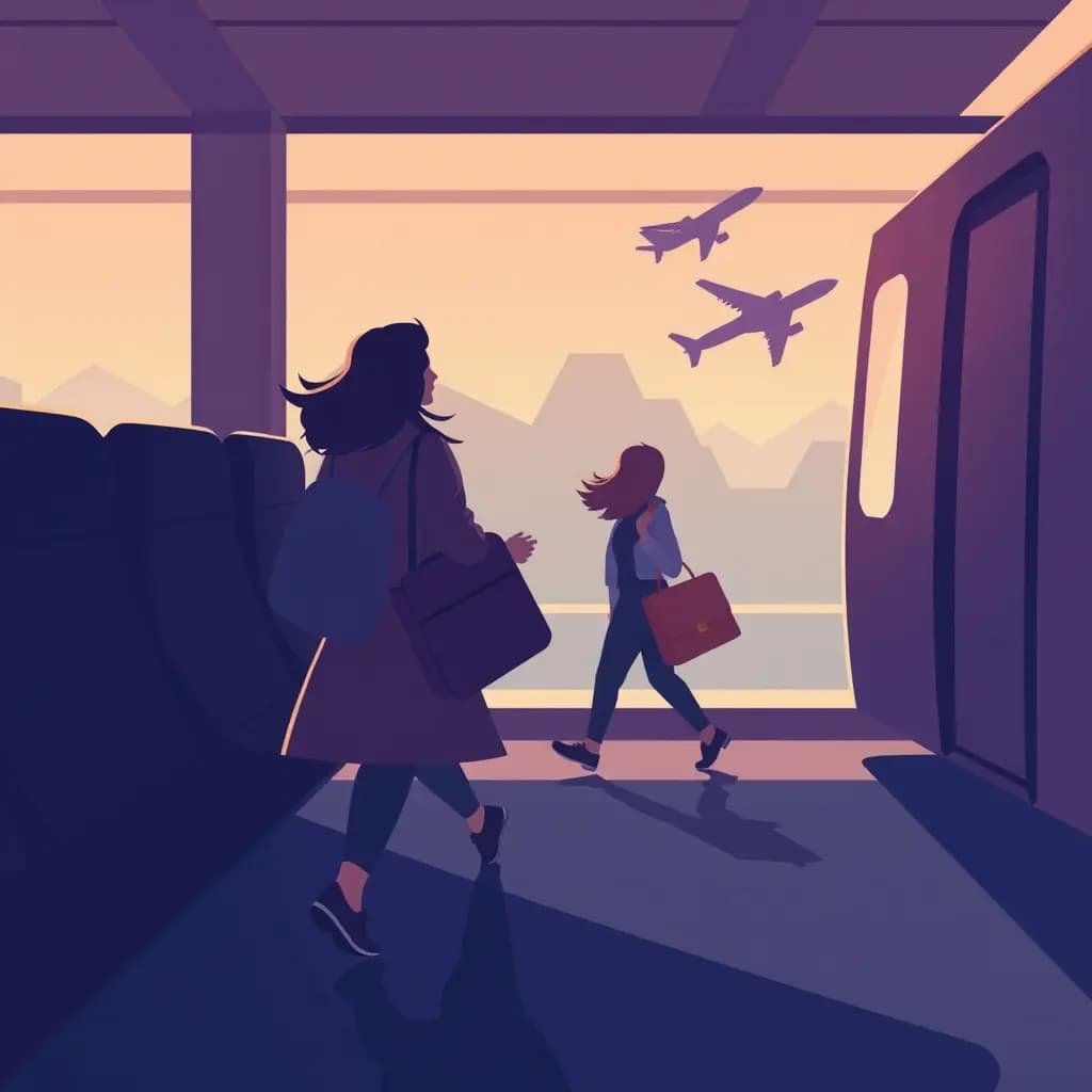 Dream illustration: Rushing to catch a flight or train