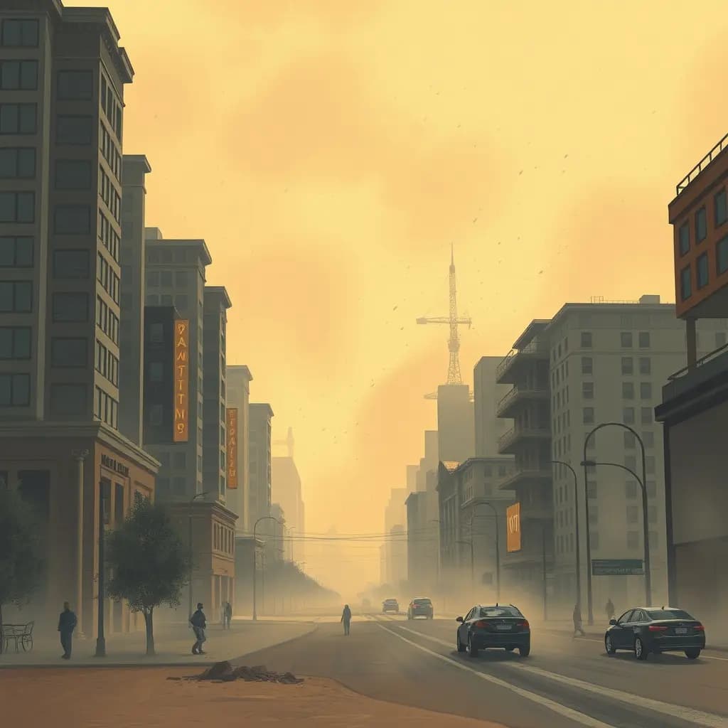 Dream illustration: Sandstorm in the city