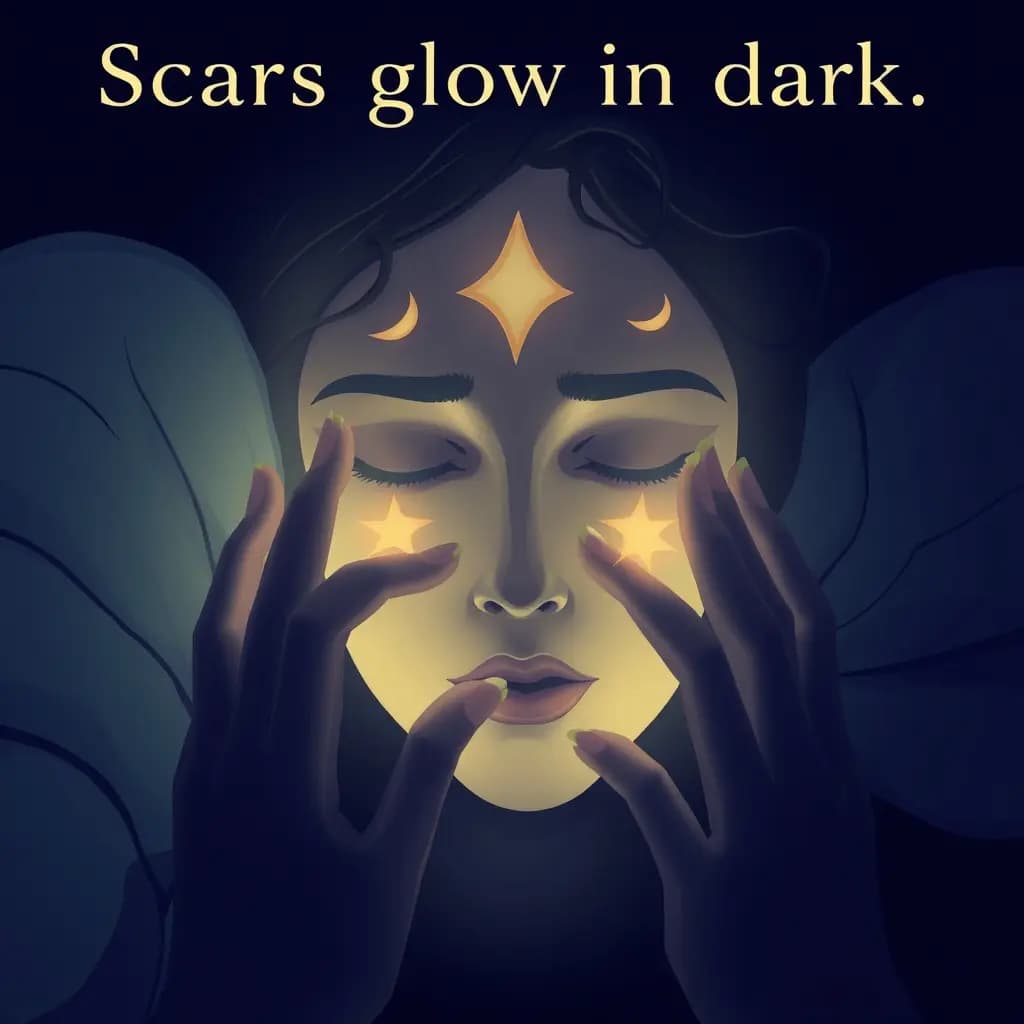 Dream illustration: Scars glow in dark