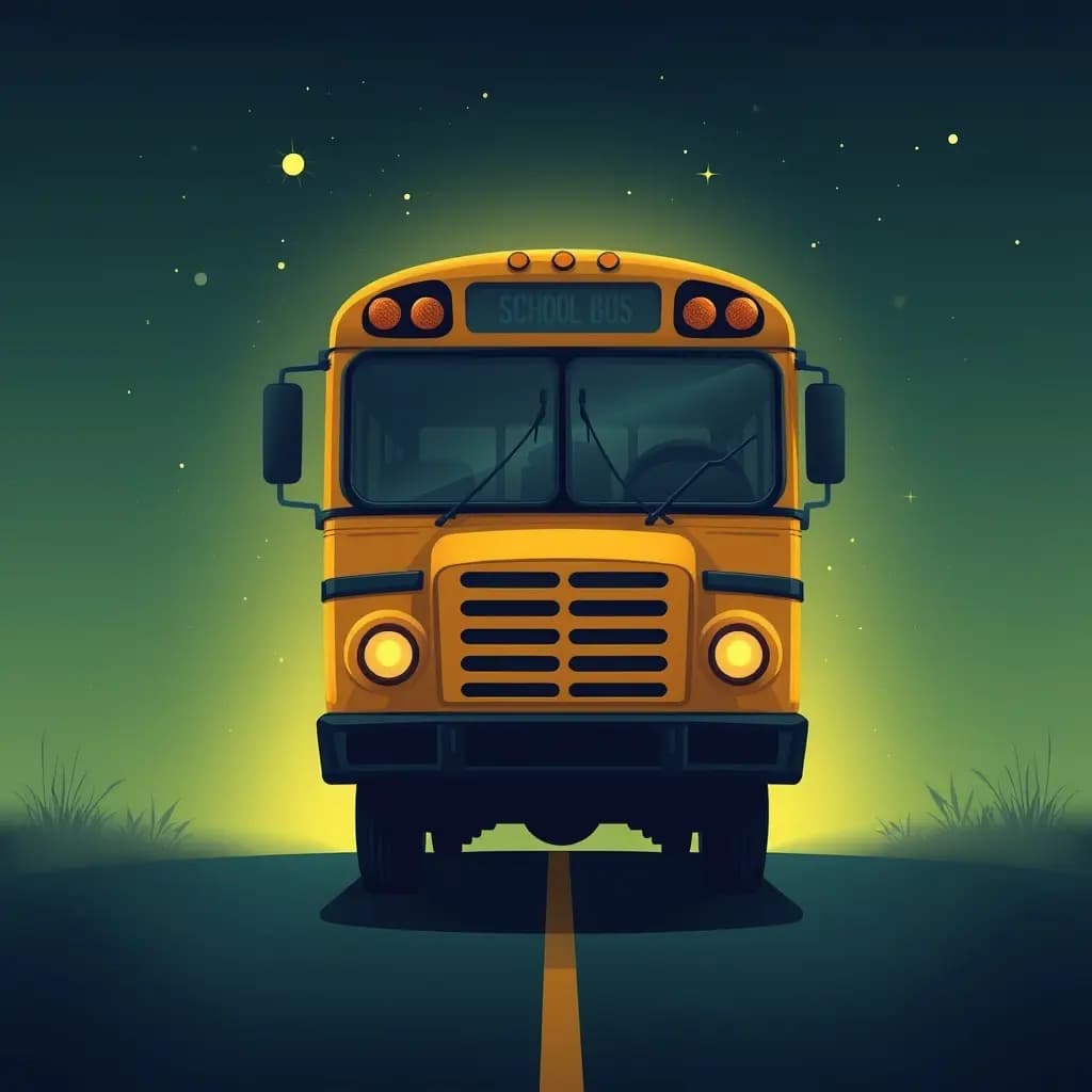 Dream illustration: School bus disappears suddenly