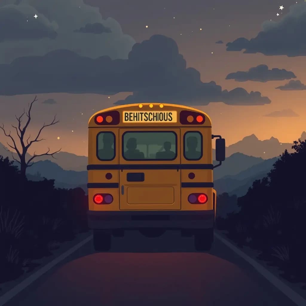 Dream illustration: School bus leaves without you