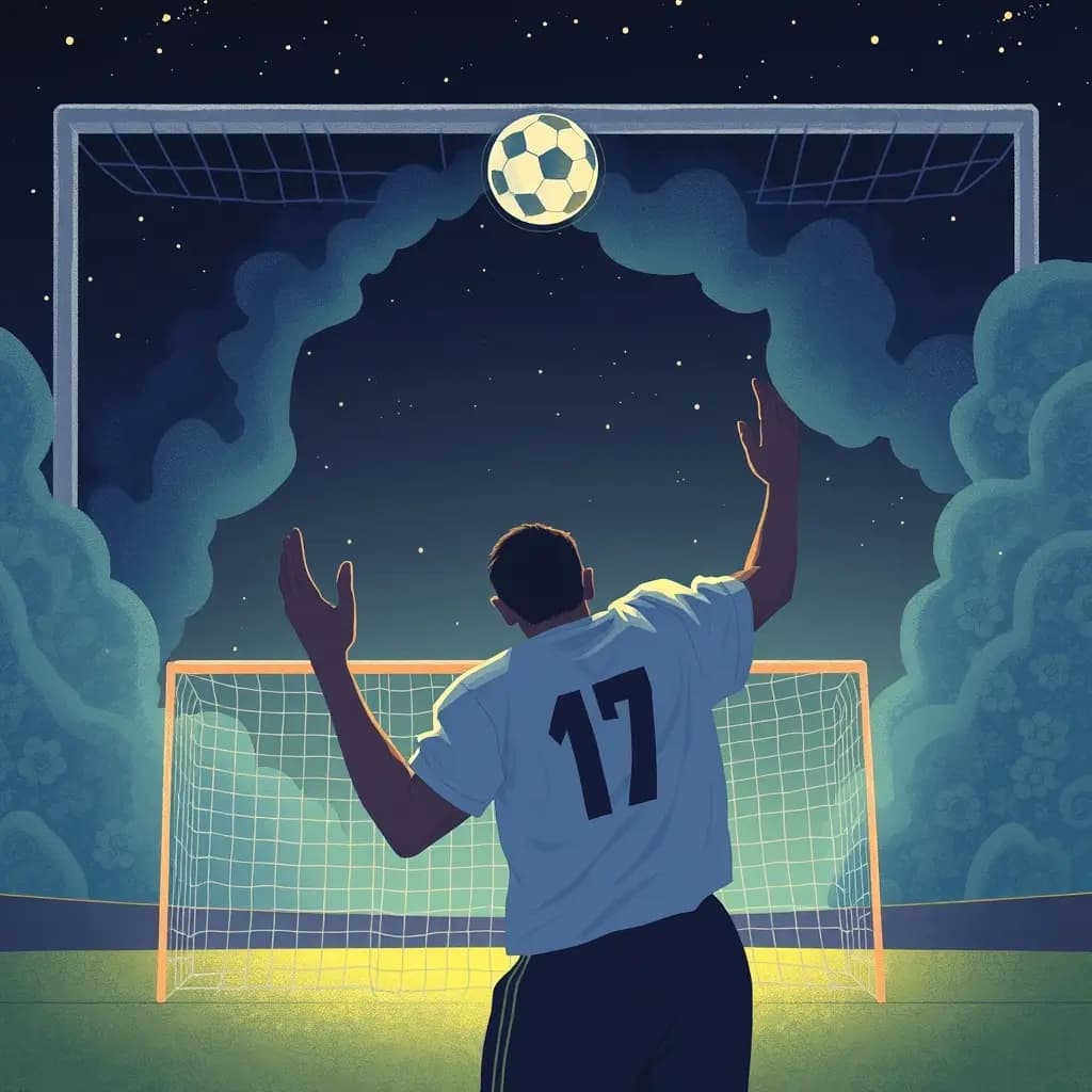 Dream illustration: Scoring a goal then vanishing