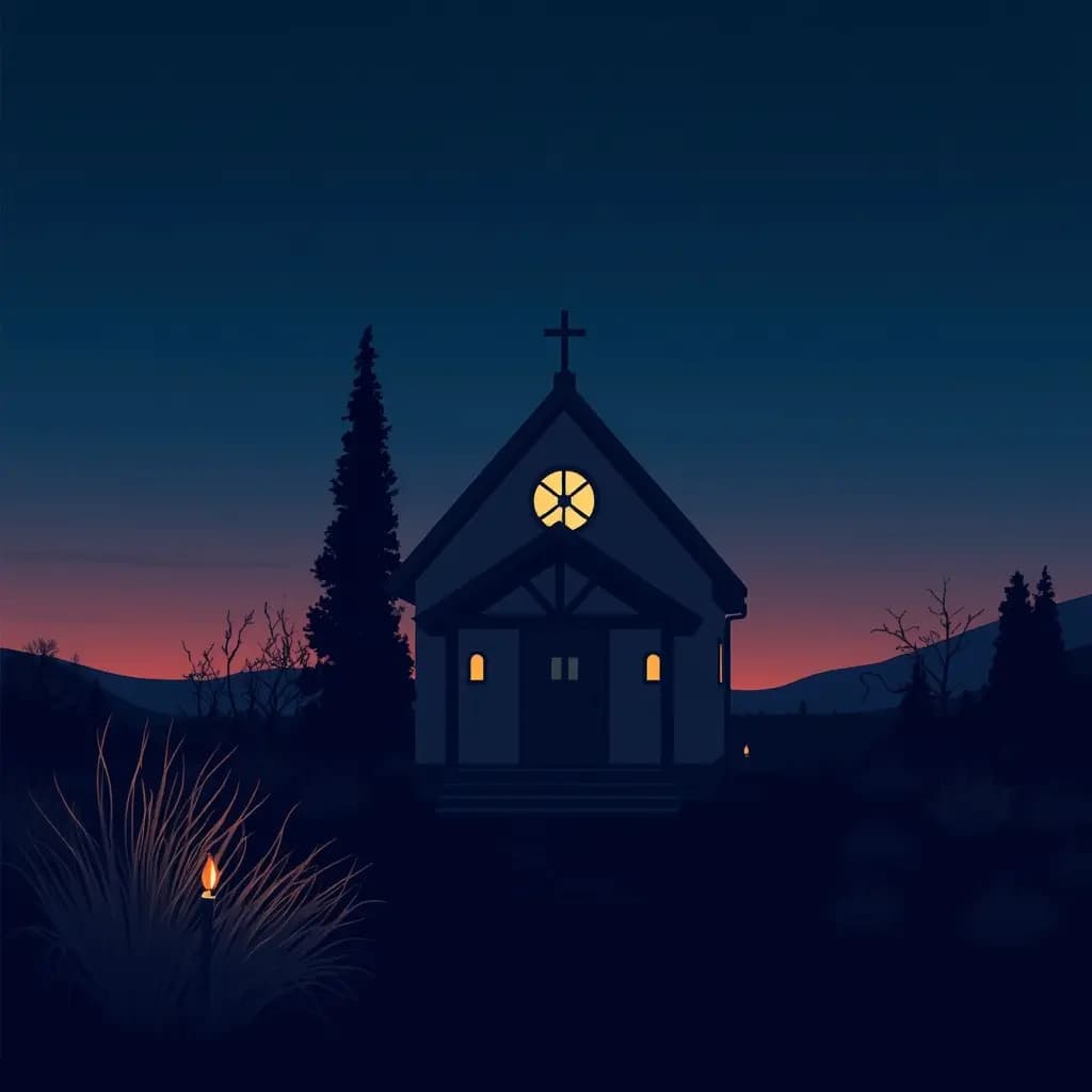 Dream illustration: Secluded chapel at dusk