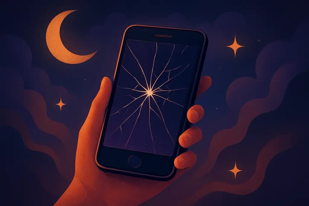 Dream illustration: seeing a broken smartphone screen what does it mean