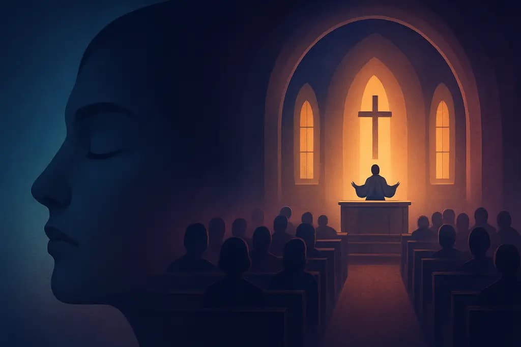 Dream illustration: seeing a church service in a dream