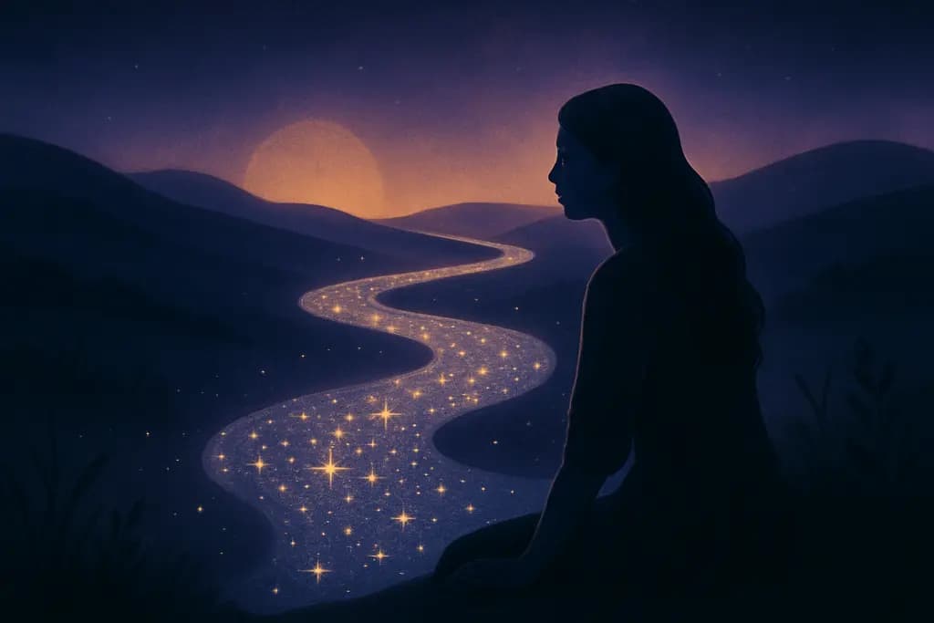 Dream illustration: seeing a river made of stars