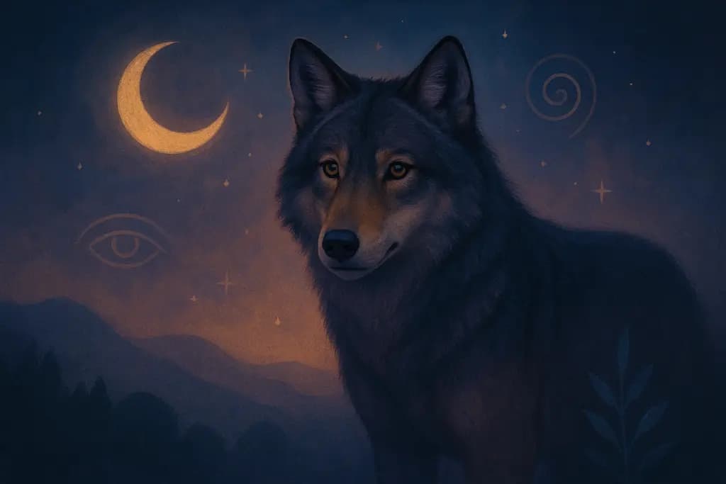Dream illustration: Seeing a wolf