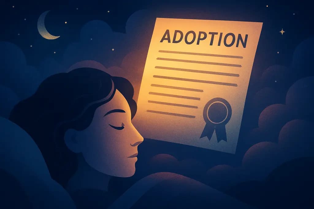Dream illustration: seeing adoption papers in dream