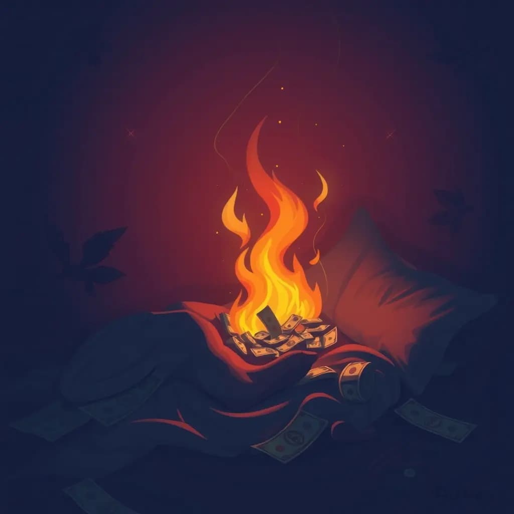 Dream illustration: Seeing money burn