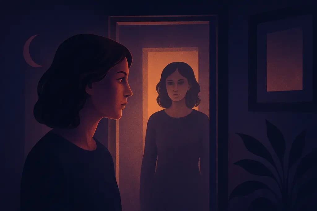 Dream illustration: seeing my doppelgänger in the house