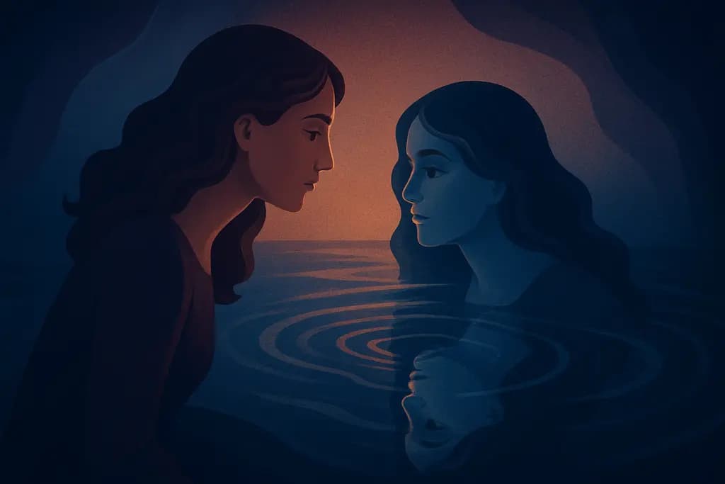 Dream illustration: seeing my double in water dream