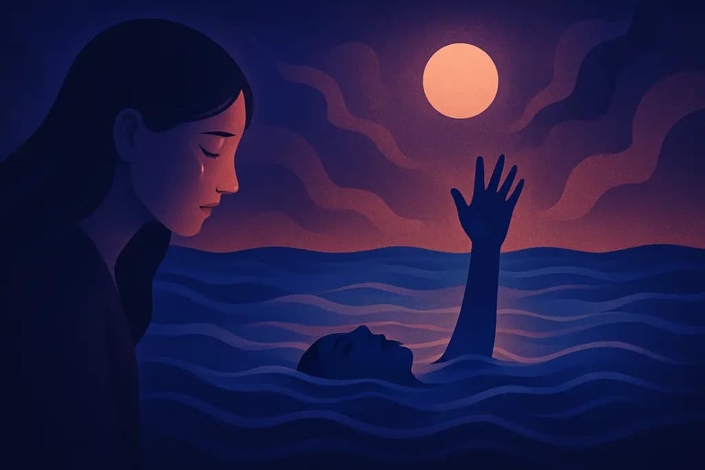 Dream illustration: seeing someone else drown in water dream meaning