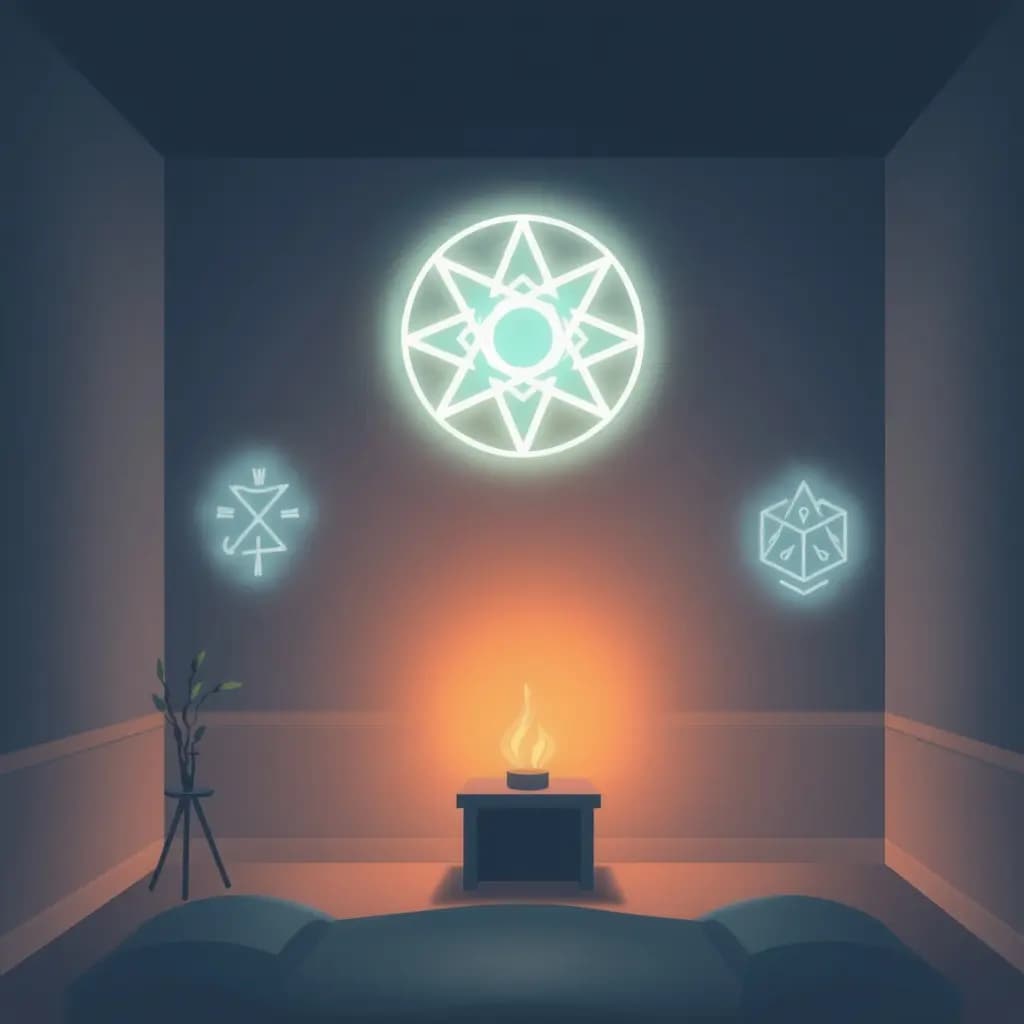 Dream illustration: Seeing Symbols Glowing On Walls