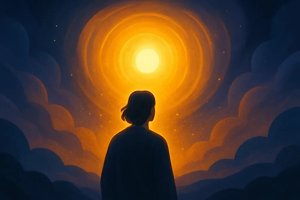 Dream illustration: Seeing vivid golden light