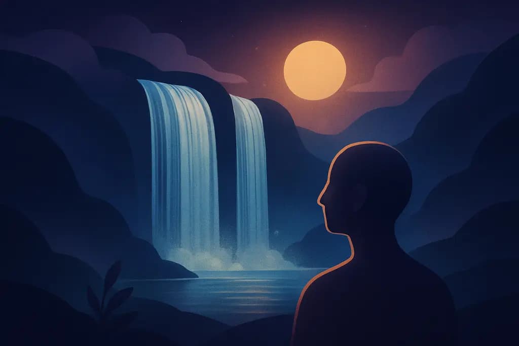 Dream illustration: seeing waterfalls
