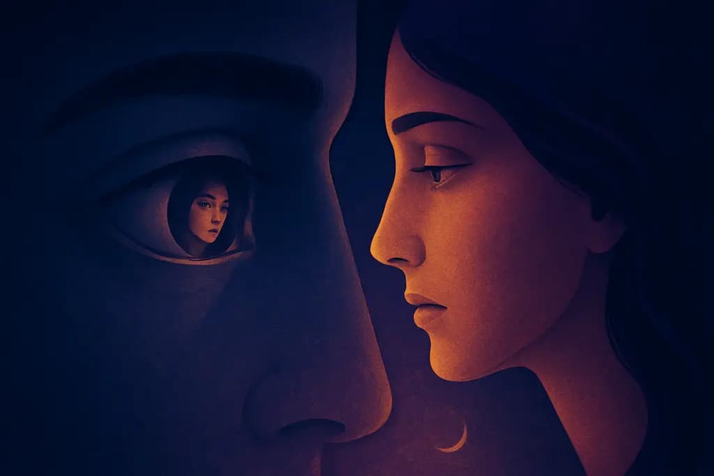 Dream illustration: Seeing your reflection in someone else's eyes
