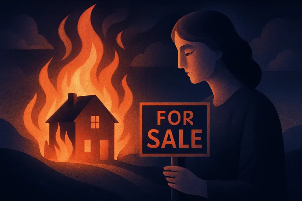 Dream illustration: selling your house on fire dream meaning