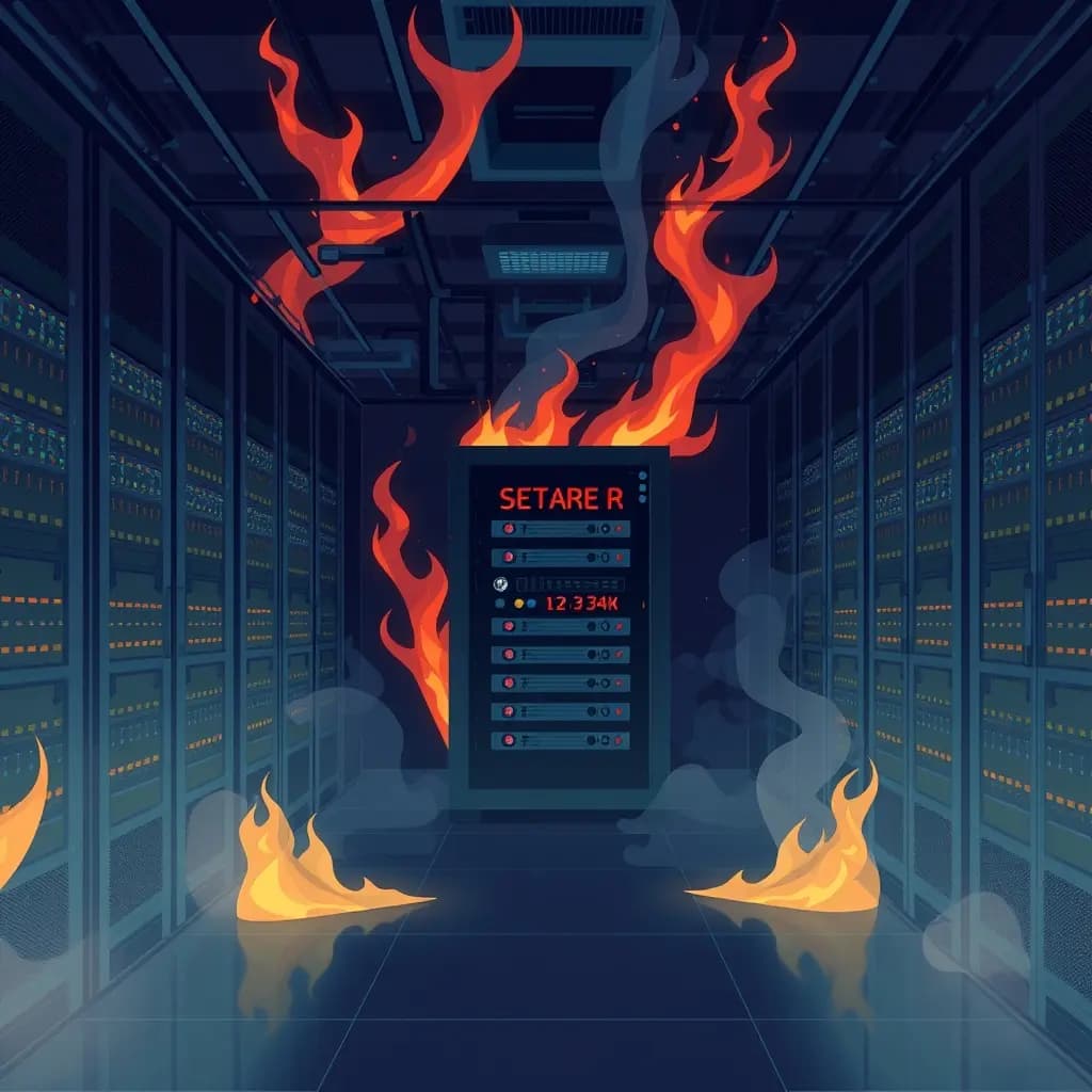 Dream illustration: Server room on fire