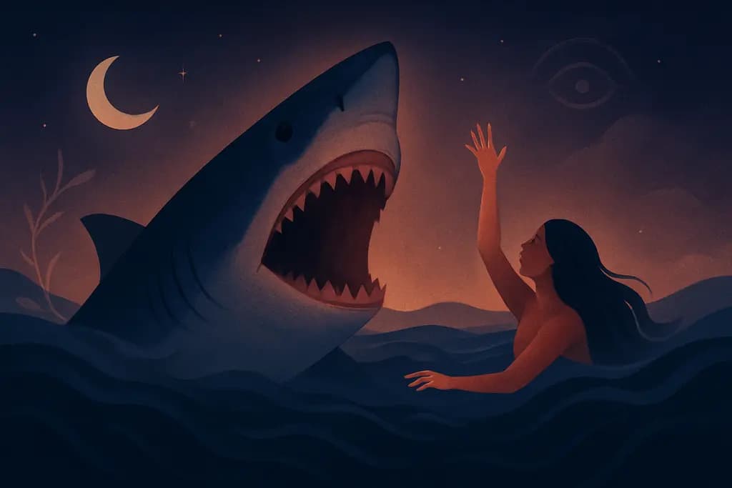 Dream illustration: Shark attack in water