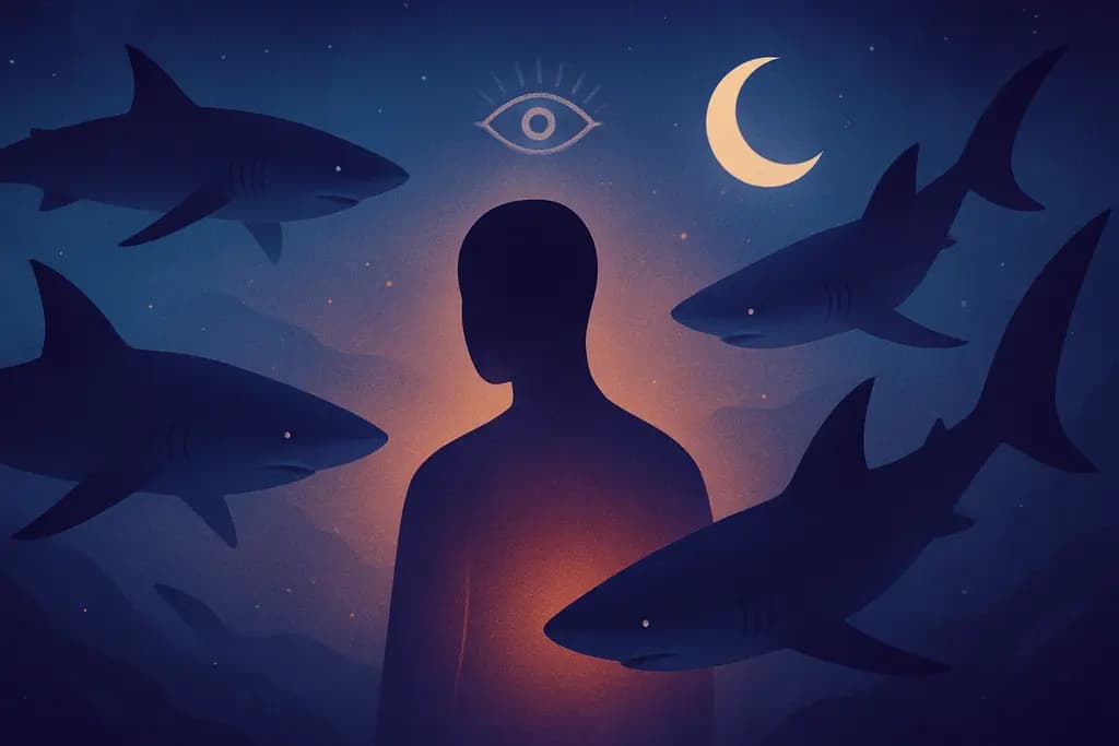 Dream illustration: Sharks circling you