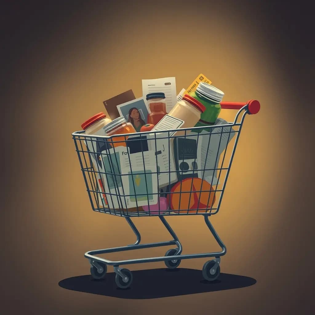 Dream illustration: Shopping cart full of memories
