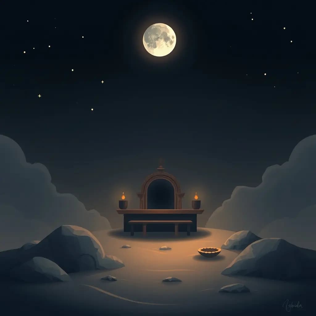 Dream illustration: Sighting an empty moon shrine
