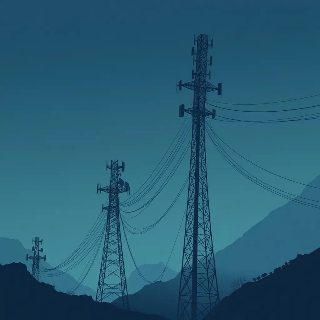 Dream illustration: Signal towers bending over