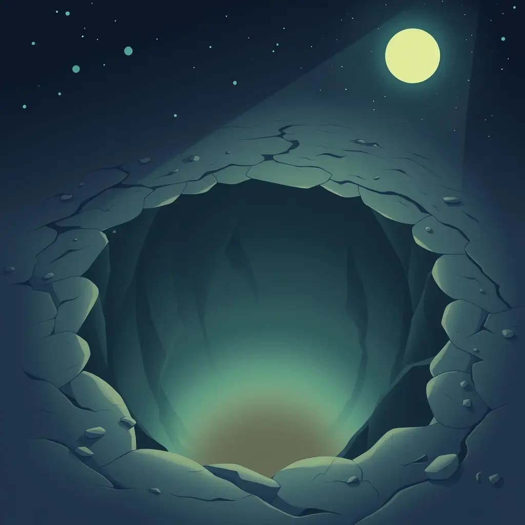 Dream illustration: Sinkhole opening underfoot