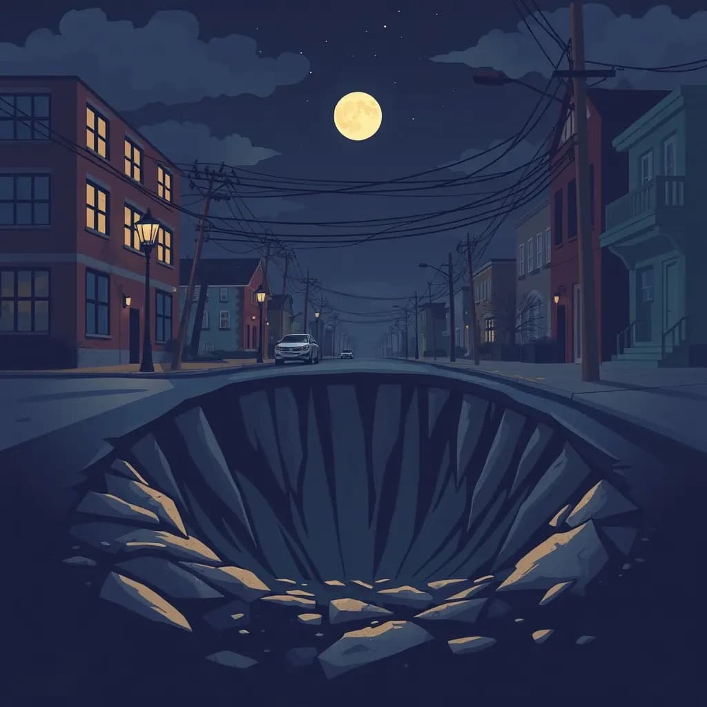 Dream illustration: Sinkhole opens street