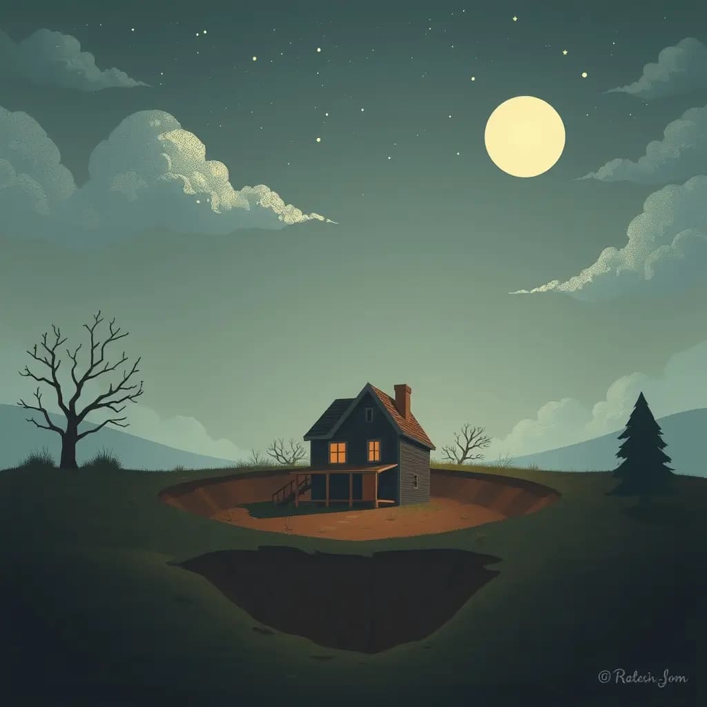 Dream illustration: Sinkhole swallows yard