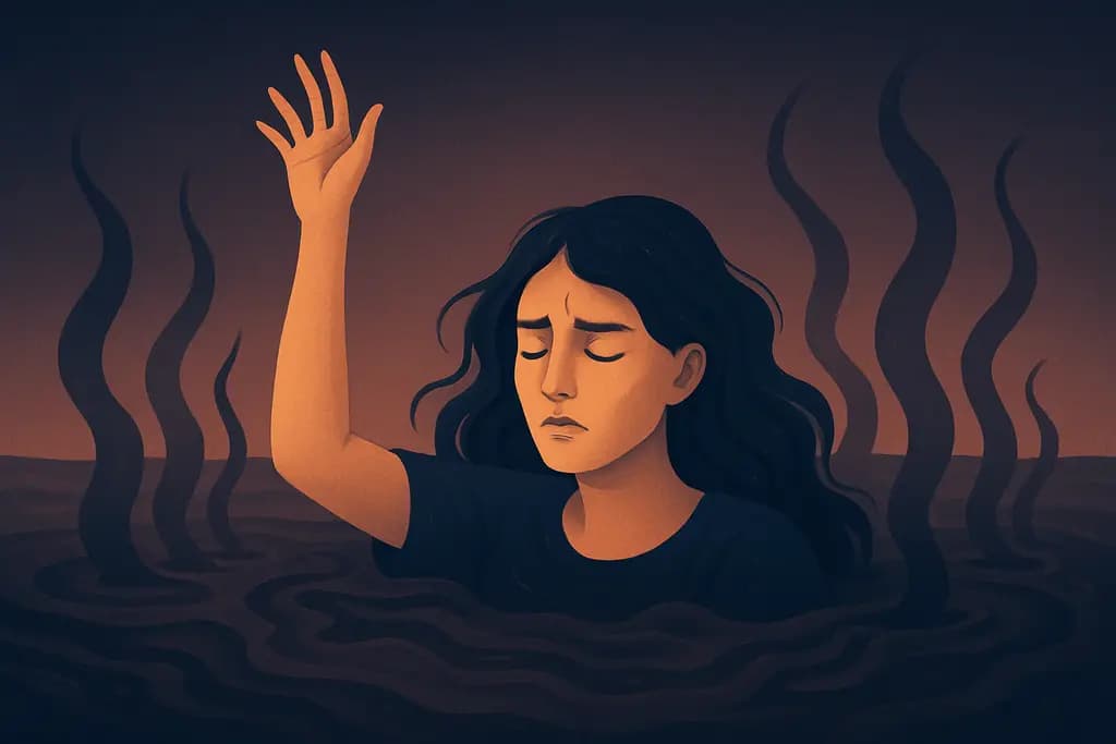 Dream illustration: Sinking in mud
