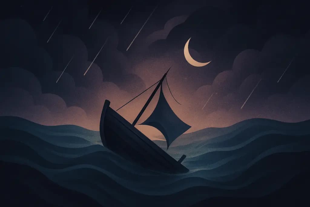 Dream illustration: Sinking ship or boat