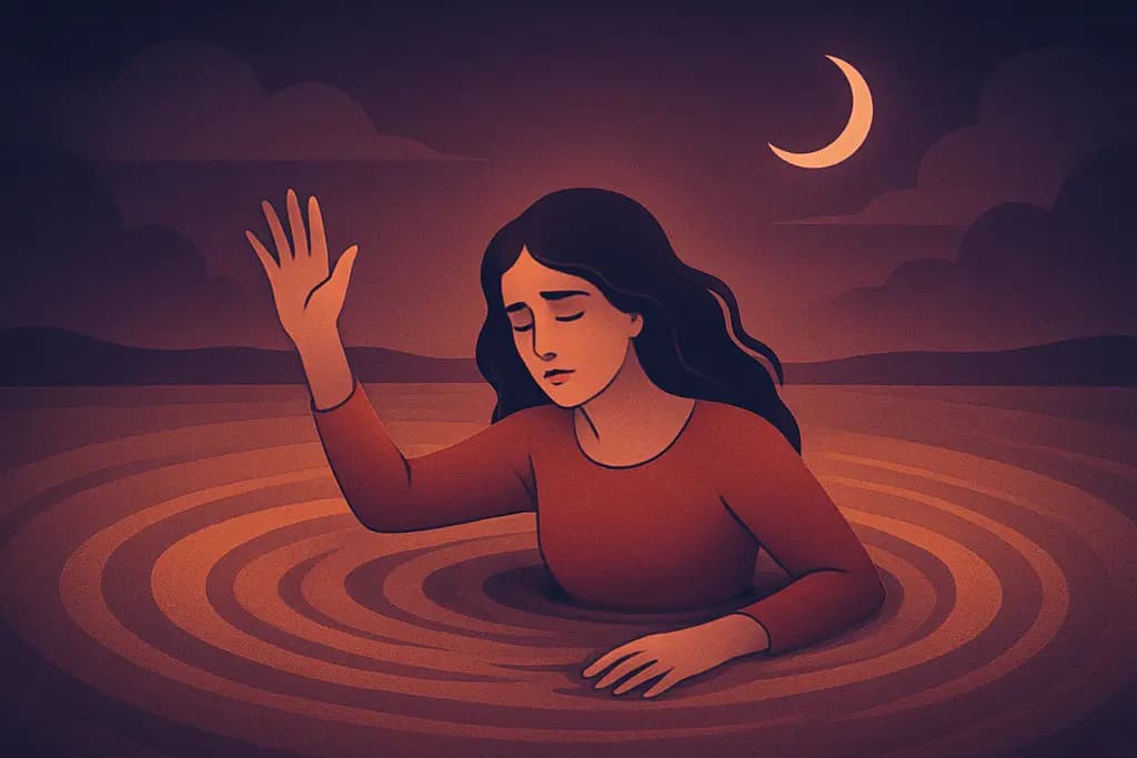 Dream illustration: Sinking slowly into quicksand